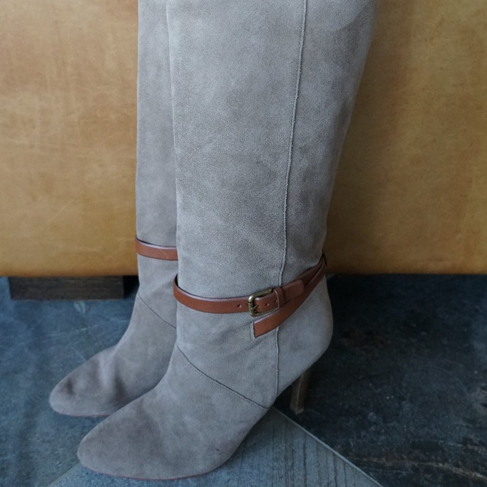 Coach Ash Heel Boot Tall Suede Slouch Boots.